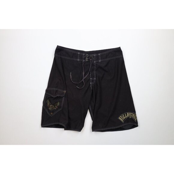 Vintage 90s Billabong Surfing Mens 38 Skull All Over Print Surf Board Shorts